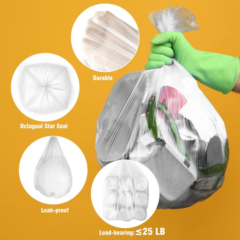 Ginkgo Small Trash Bags 4 Gallon Bathroom Garbage Bags - 100 Count, 4 Colors, Clear Unscented Plastic Mini Trash Bags for Kitchen, Waste Baskets, Office, Bedroom and Car - Bulk Little Garbage Can Liners - Image 3